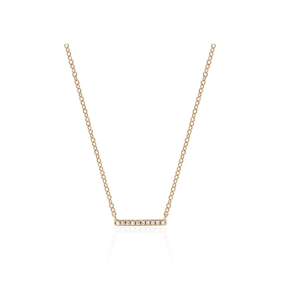 EF collection rose gold diamond bar necklace NWT